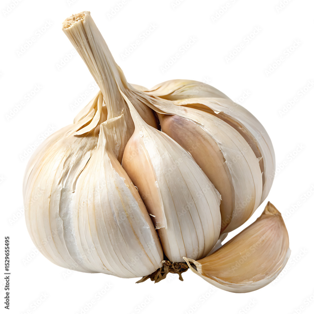 Obraz premium A garlic bulb isolated on a transparent background