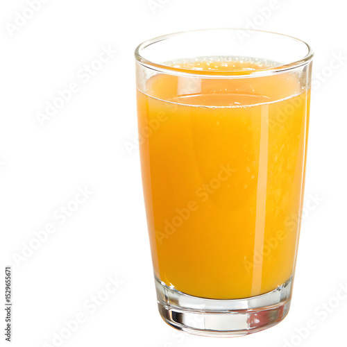 A glass of orange juice isolated on a transparent background