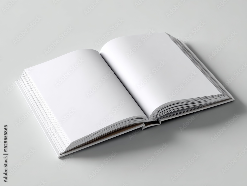 Open Book With Blank Pages on White Surface, Ideal for Education and Self-Improvement Concepts, or Mockup for Publishing and Creative Writing Projects : Generative AI Open Book With Blank Pages on White Surface, Ideal for Education and Self-Improvement Concepts, or Mockup for Publishing and Creative Writing Projects : Generative AI