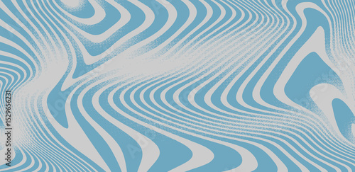 Groovy blue background. waves and vintage 60s vector illustration