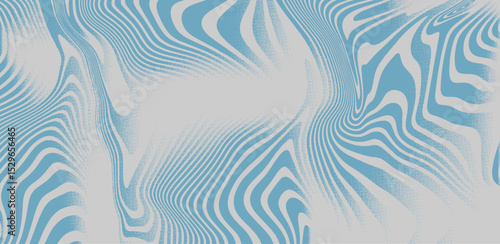 Groovy blue background. waves and vintage 60s vector illustration