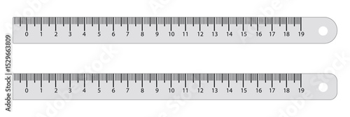Measuring scale, markup for rulers vector illustration. Various measurement scales with divisions. Measuring tool. Blank measuring scale indicator . Vector Illustration . EPS 10 . 