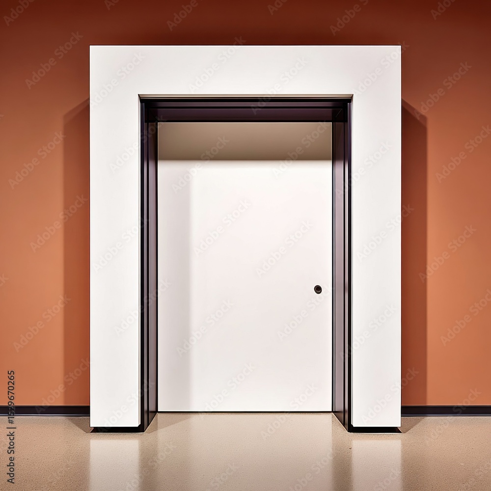 White Doorway in Minimalist Interior White Doorway in Minimalist Interior