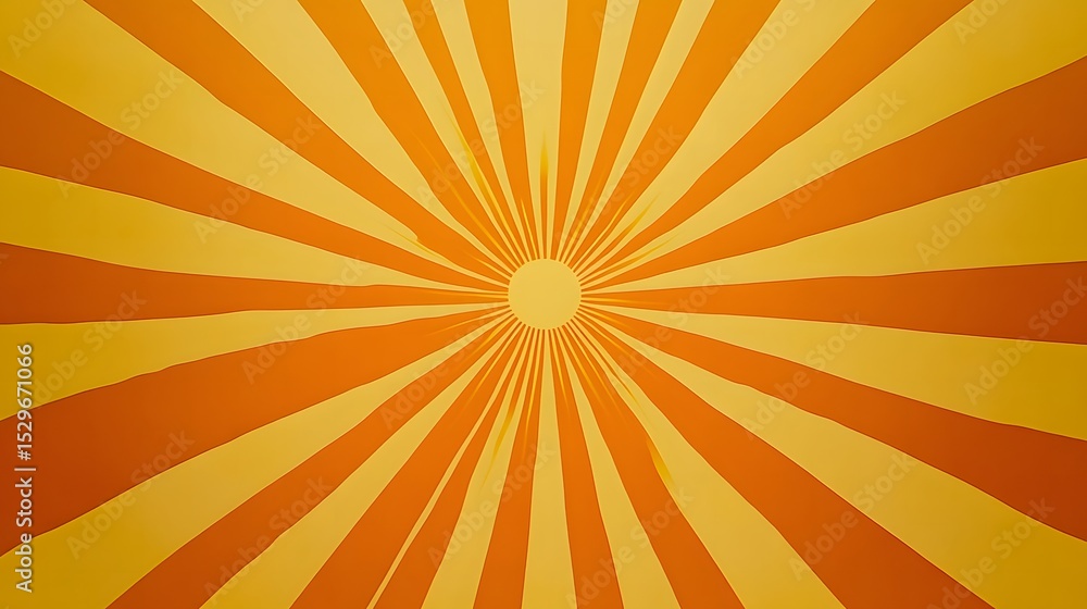 Obraz premium Bright sunbeam pattern emanating from a core concept on a vibrant yellow background for dynamic visual appeal