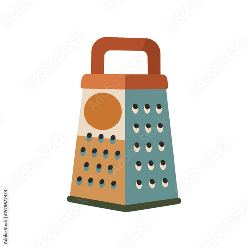 Colorful grater illustration for kitchen design and food blogs
