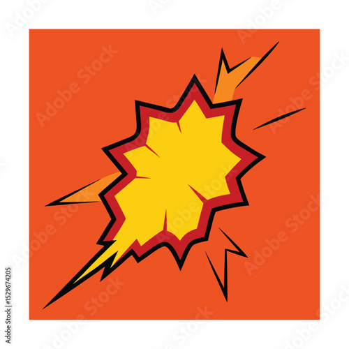 Cracked Comic Flash with Simple Fire Burst