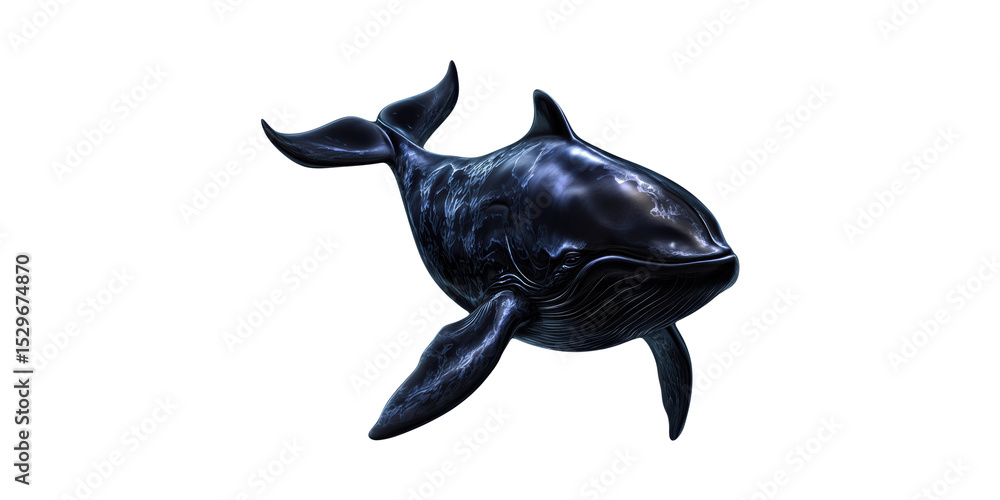Fototapeta premium Humpback whale isolated on transparent background