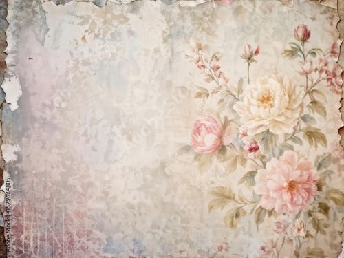 abstract background with flowers and leaves