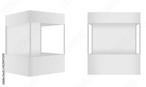 promotional display tent, outdoor promotional stand, vector illustration isolated on white background.
