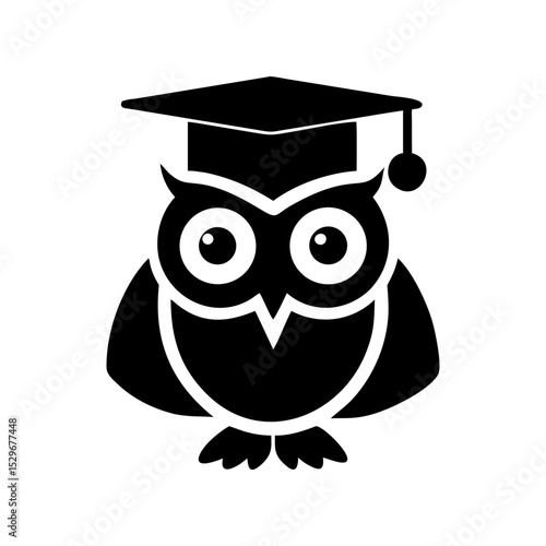 Owl with a Graduation Cap Silhouette
