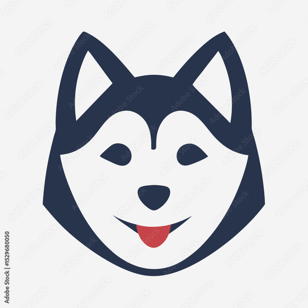 Minimal Husky Dog Logo Vector. Minimal Husky Dog Logo Vector.