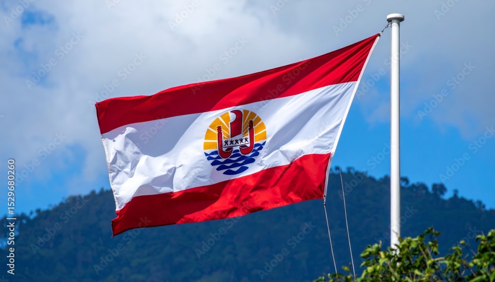 Naklejka premium French Polynesia flag