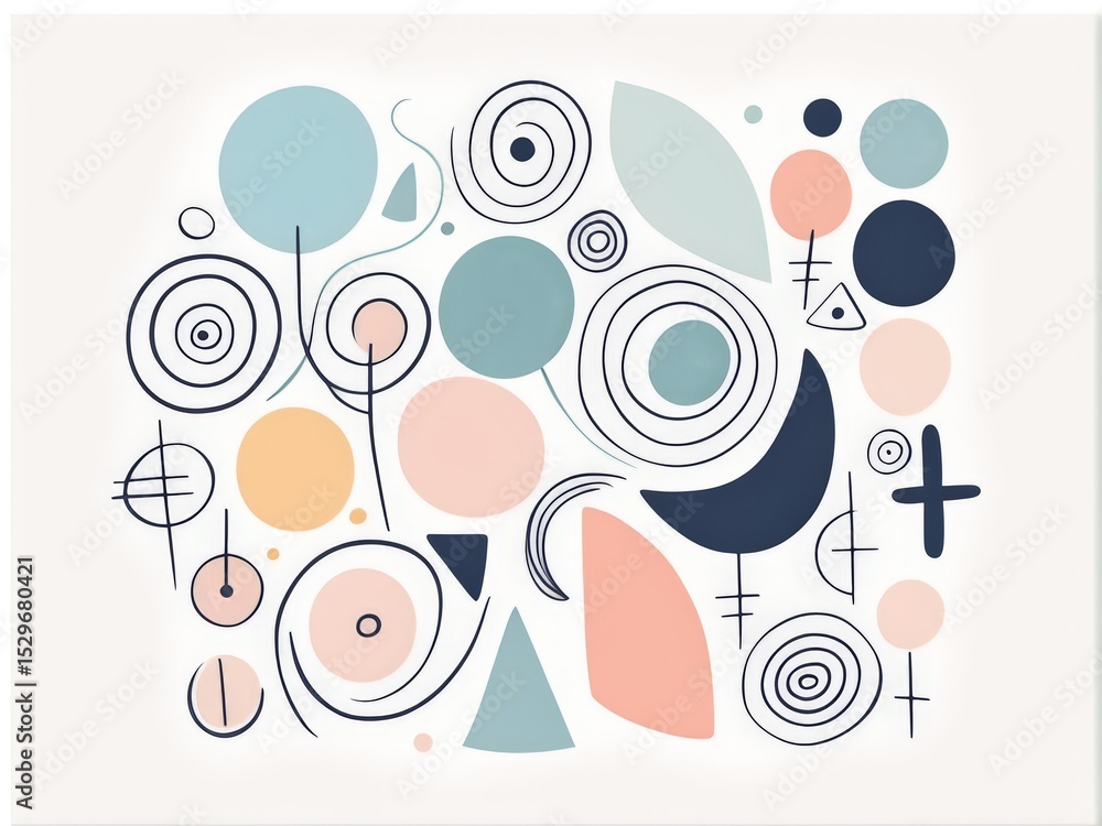 Obraz premium set of hand drawn abstract shapes, modern design. vector illustration.set illustration.