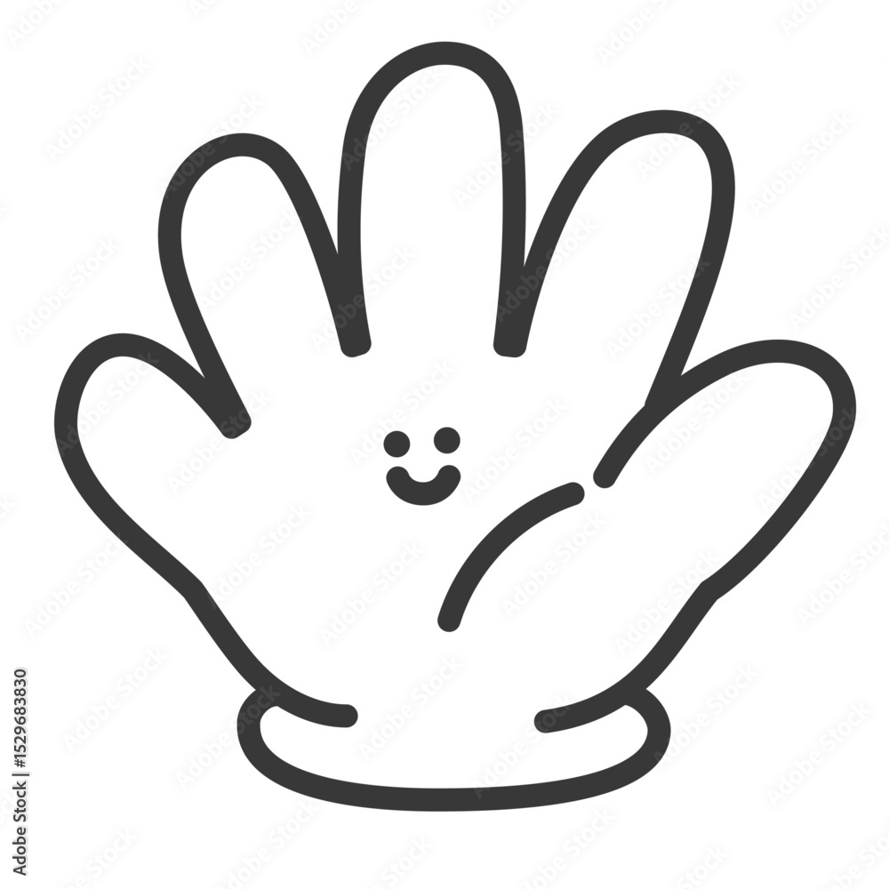 Obraz premium にっこりしているパーの手