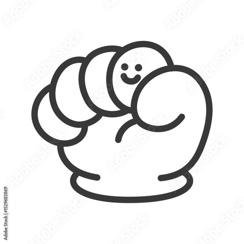 にっこりしているグーの手