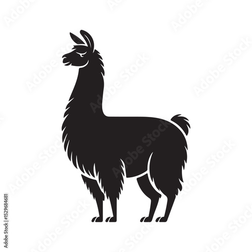 Alpaca or Llama Silhouette - Ideal for Farm Animal and Nature Themed Designs