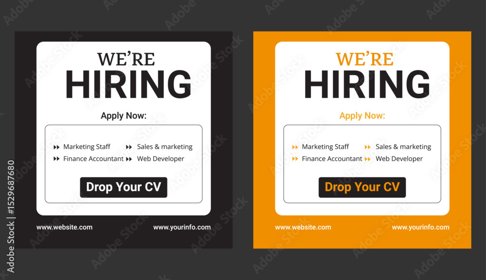 Naklejka premium Wooden blocks with words - We are hiring