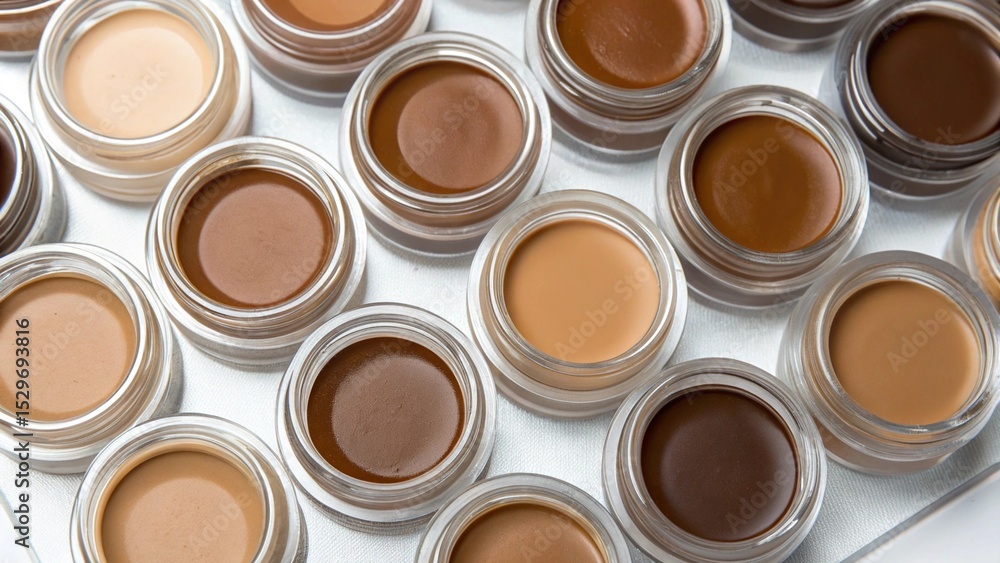 Varied Shades of Brown and Beige Makeup Products Flatlay Varied Shades of Brown and Beige Makeup Products Flatlay