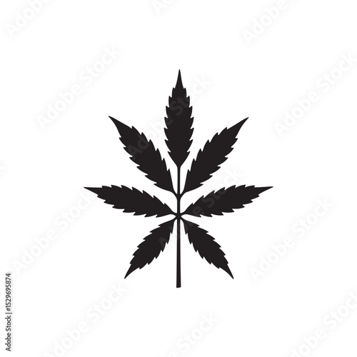 cannabis leaf isolated on white silhouette