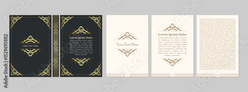 Luxury gold ornamental book cover design