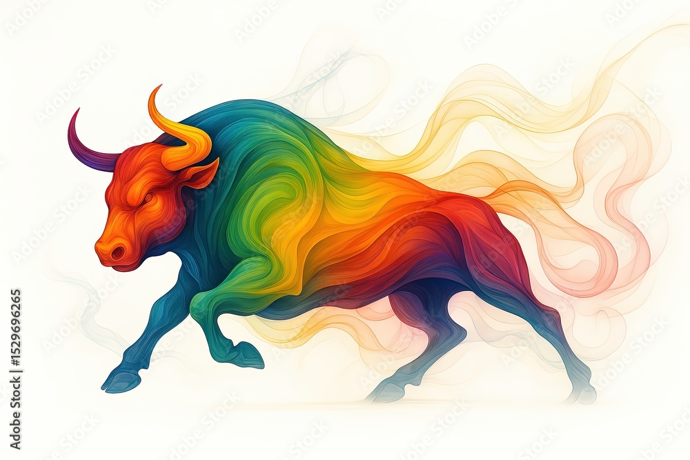 Obraz premium illustration of a bull fantasy art