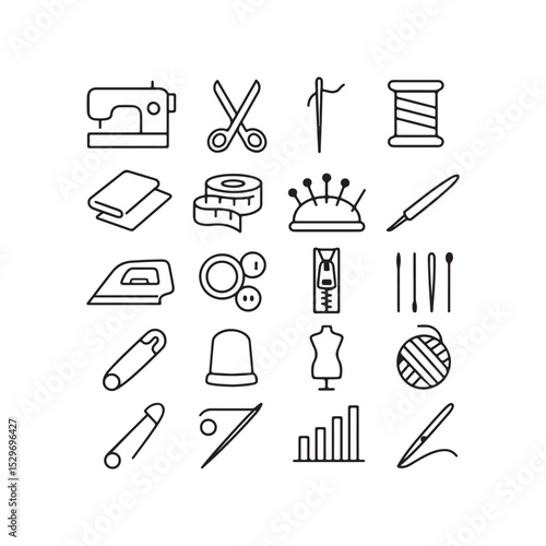 minimalist sewing and tailoring icon