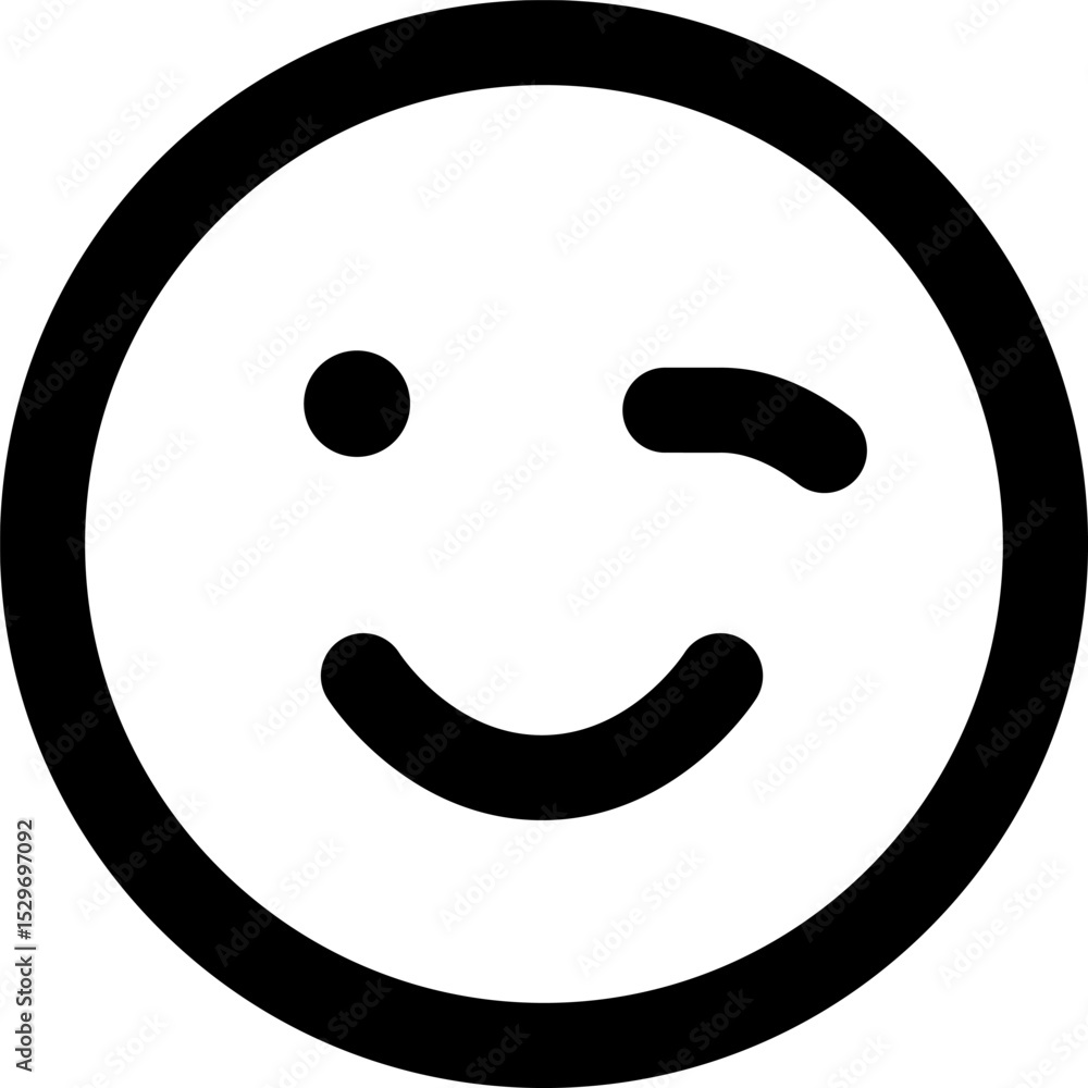 winking illustration on a white background winking illustration on a white background