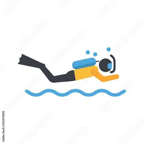 diving travel and tourism icon. Perfect for use in travel websites, apps, infographics, promotional materials and travel agencies. Editable strokes, clean and modern design.