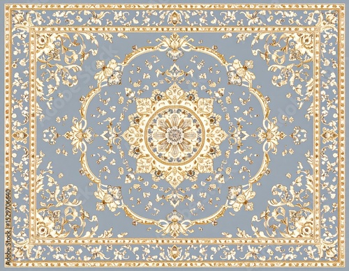 クラシックヨーロピアン絨毯の装飾模様｜Vintage Baroque European Carpet Ornament Pattern