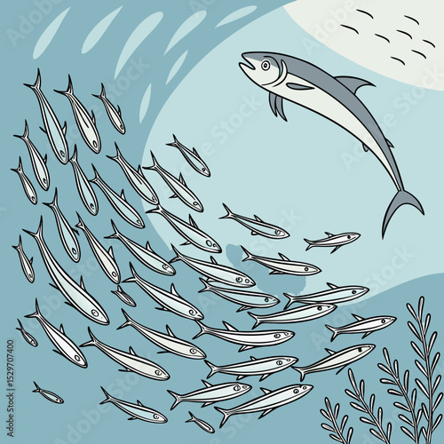 vector illustration of a fish