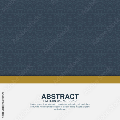 Ornamental Floral Damask Navy Blue Decorative Repeating Pattern Background