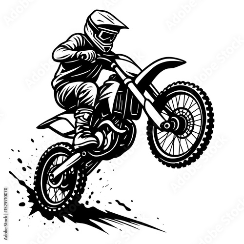 Dynamic silhouette of a biker on a motorcycle, capturing the speed and thrill of the ride