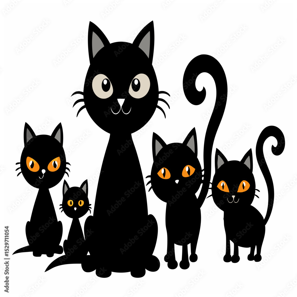 Obraz premium A vector of a beautiful black cat design Art & Illustration