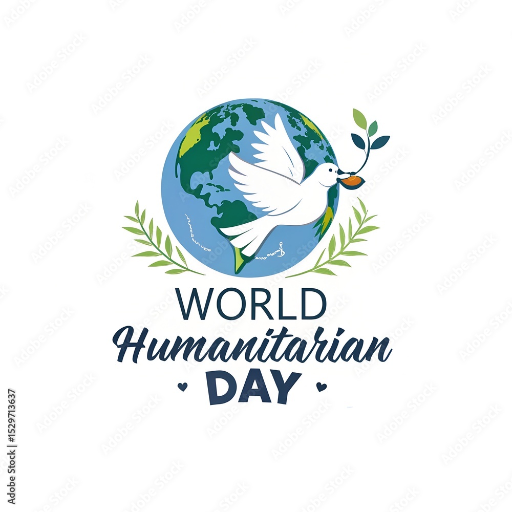 Obraz premium world humanitarian day, world humanitarian day illustration, world humanitarian day poster, world humanitarian day logo design 