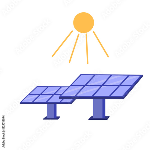 solar panel isolated on white. Renewable energy vector illustration 
