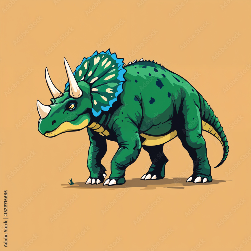 Fototapeta premium Triceratops Dinosaur vector illustration isolated
