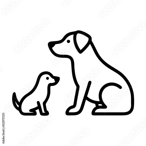 Playful Dog and Curious Puppy Interact in a Friendly Environment