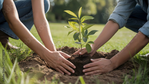 Hands-On Tree Planting: Outdoor Teamwork & Community Involvement in Sustainable Environmental Conservation Practices