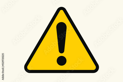 Warning sign with exclamation mark. Danger symbol. Yellow triangle icon for attention, caution and hazard alert. Safety risk concept illustration. Vector graphic isolated.