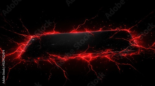 Crimson Energy: Smartphone engulfed in fiery plasma