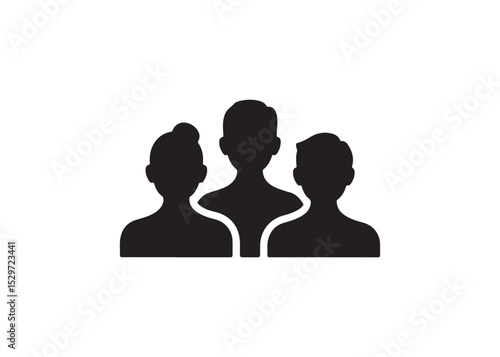 People profile avatars, a diverse set of human head silhouettes symbolizing communication, business, and social connections