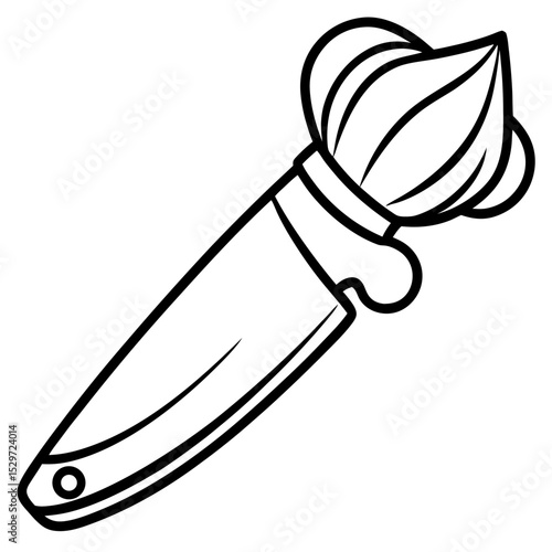 Chef's knife line art vector