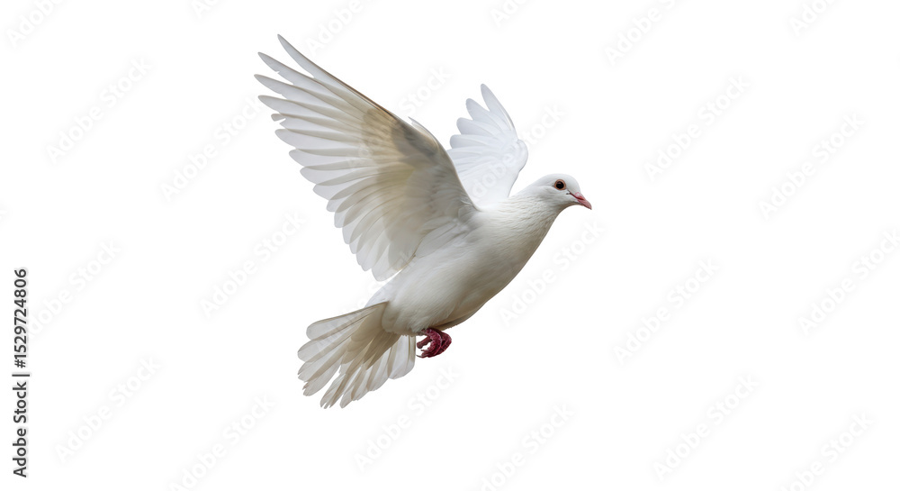 Obraz premium Isolated White Dove in Flight