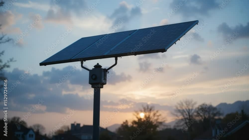Solar Panel Array at Sunset: A Visual Depiction of Renewable Energy and Sustainability Solar Panel Array at Sunset: A Visual Depiction of Renewable Energy and Sustainability