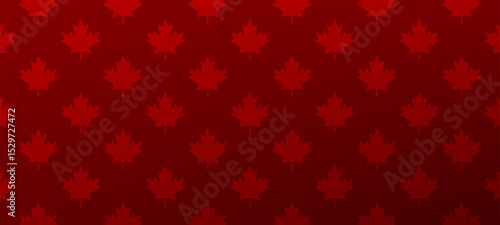 Red maple leaf pattern background for Canada day design. texture with Canadian symbol for national holiday banner. Vector graphics.