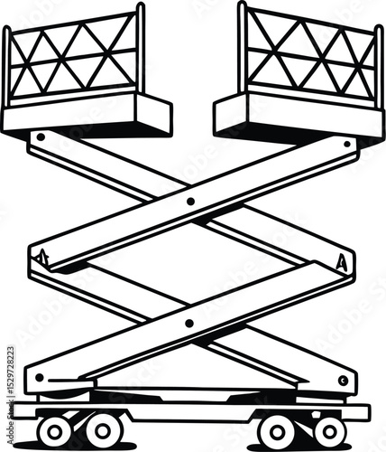 lift platforms with the masonic symbol 