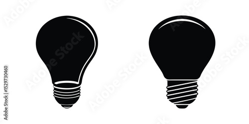 Screw Base Halogen Bulb Simple Flat Vector Silhouette Isolated on White Background