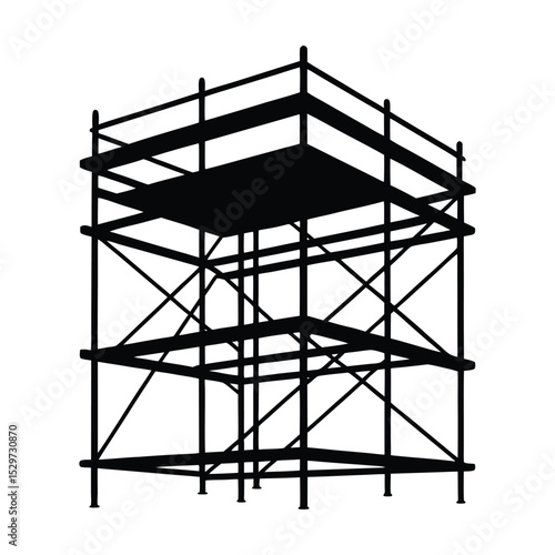 Scaffolding vector silhouette on white background
