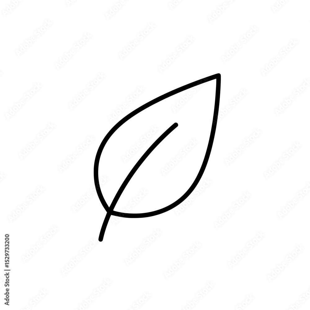Outline Leaf Icon Representing Nature, Growth, or Ecology Outline Leaf Icon Representing Nature, Growth, or Ecology