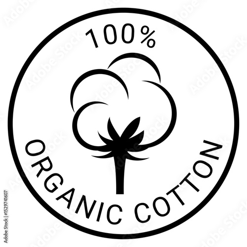 organic cotton icon vector drawing.